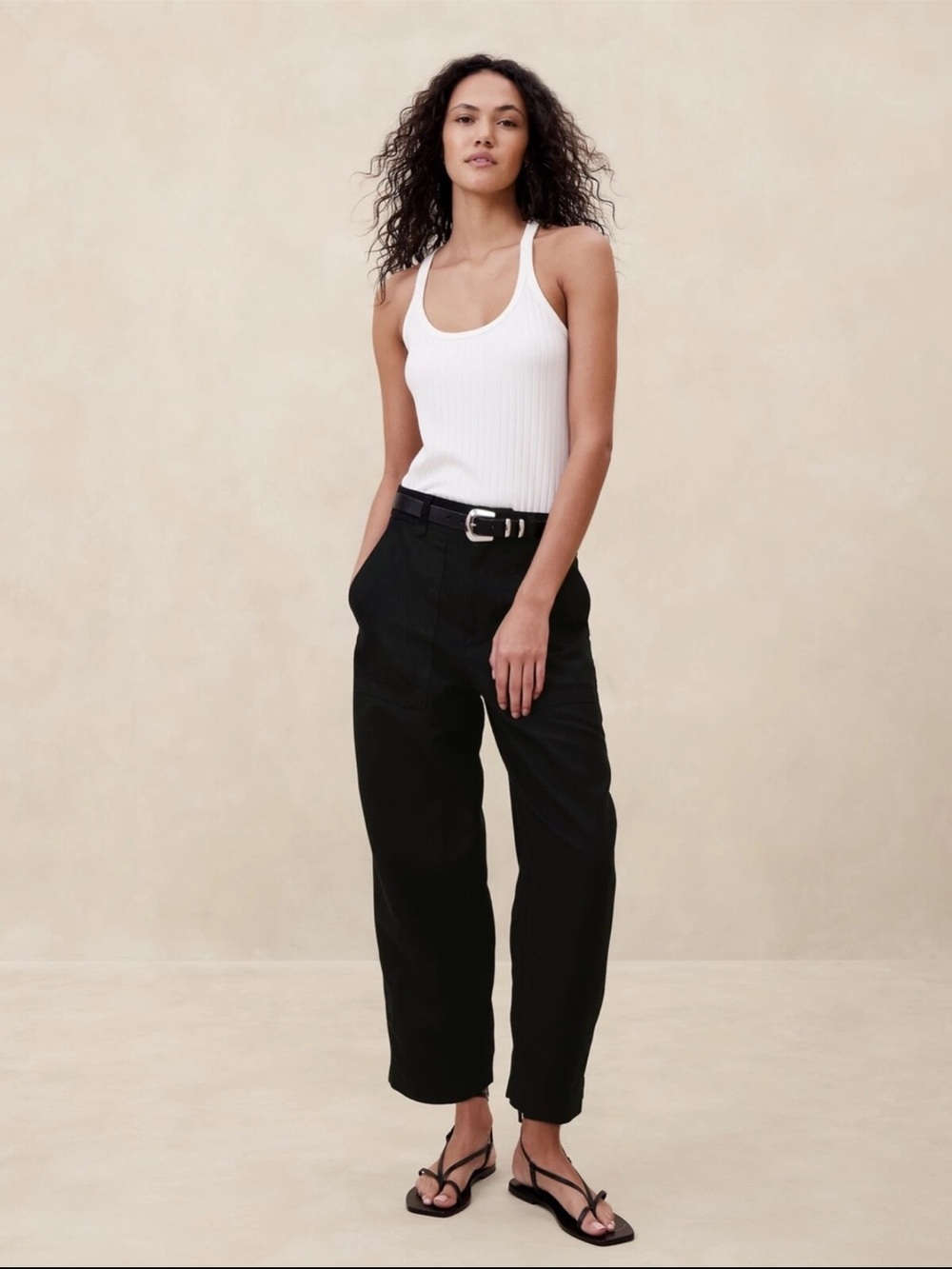 Banana Republic May Cotton Linen Cargo Pants Size 16